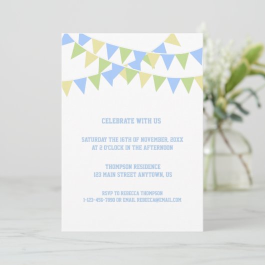 Birthday Balloon Uitnodiging (Staand voorkant)