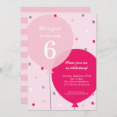 Birthday Balloons Birthday Invitations (Voorkant / Achterkant)