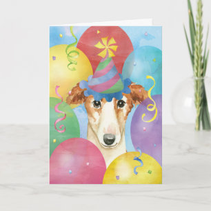 Birthday Balloons Borzoi Kaart