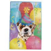 Birthday Balloons Bulldog Medium Gift Bag Medium Cadeauzakje (Achterkant)