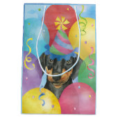 Birthday Balloons Doberman Medium Gift Bag Medium Cadeauzakje (Achterkant)