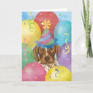 Birthday Balloons German Shorthaired Pointer Kaart