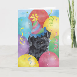 Birthday Balloons Kerry Blue Terrier Kaart