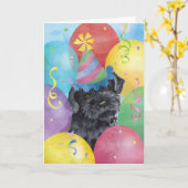 Birthday Balloons Kerry Blue Terrier Kaart (Gele Bloem)