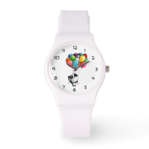 Birthday Balloons Panda Beer Horloge