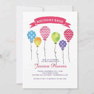 Birthday Balloons Uitnodiging