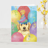 Birthday Balloons Yellow Lab Kaart (Gele Bloem)