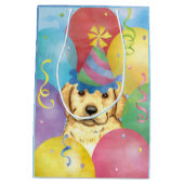 Birthday Balloons Yellow Lab Medium Cadeauzakje (Achterkant)