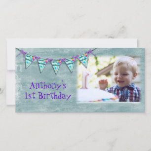 Birthday Banner-fotokaart Aankondiging