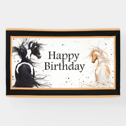Birthday Banner Horse van Bihrle (Horizontaal)