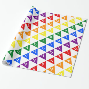 Birthday banners regenboog cadeaupapier