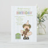 Birthday Bashful Cutie Party Invitation Kaart (Staand voorkant)