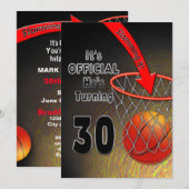 BIRTHDAY - BASKETBALL -30e INVITATIE Kaart (Voorkant / Achterkant)