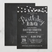 Birthday BBQ Invitation 18th Birthday Chalkboard Kaart (Voorkant / Achterkant)