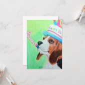 Birthday Beagle Kaart (Voorkant / Achterkant in situ)