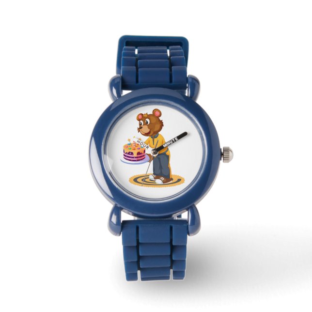 Birthday Bear Surprise Horloge (Voorkant)