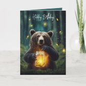 Birthday Bear With Fireflies In Jar Kaart (Voorkant)