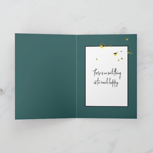 Birthday Bear With Fireflies In Jar Kaart (Binnen)