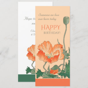 Birthday Beauful poppy CC0101 Ohara Koson Card Kaart