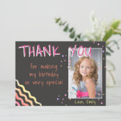 Birthday Bedankt voor je foto-kaart Stars Girl (Staand voorkant)
