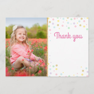 Birthday Bedankt voor je fotokaart Roze Confetti B