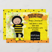 Birthday Bee Invitation Kaart (Voorkant / Achterkant)