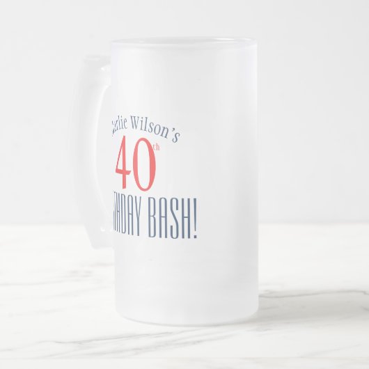 Birthday Beer Mug - 40th Birthday Bash! (Devant gauche)