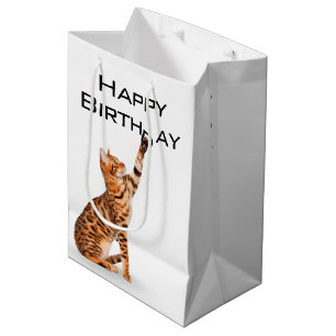 Birthday Bengal Cat Medium Cadeauzakje
