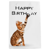 Birthday Bengal Cat Medium Cadeauzakje (Voorkant)