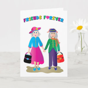 Birthday Best BFF Older & Grey Holding Hands Card Kaart