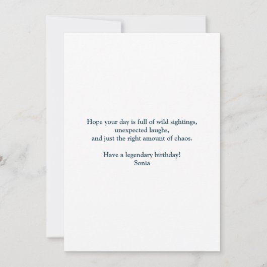 Birthday Bigfoot Silhouette Crossing Street Funny Kaart (Achterkant)