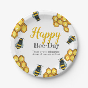 Birthday bijenthema Een jaar oude partij in het ki Papieren Bordje