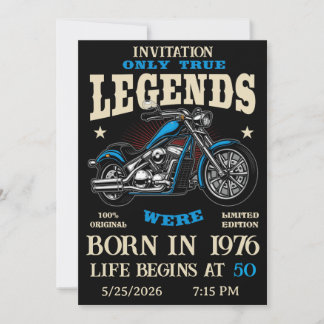 Birthday Biker Motorcycle Chopper Personalizable Kaart