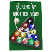 Birthday Billiard Balls on Green Medium Cadeauzakje (Voorkant)