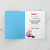 Birthday Bingo Kaart en Roze Blauwe Bloemen (Binnen)
