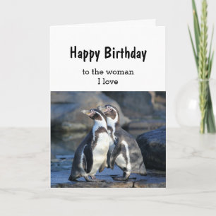 Birthday Bird Couple Woman I love Card Kaart