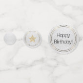 Birthday Black en White Glitter Confetti (Voorkanten)