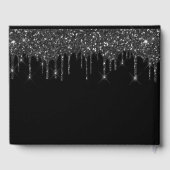 Birthday black white glitter monogram gastenboek (Achterkant)