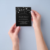 Birthday Black White stars budget uitnodiging Flyer (Hand)