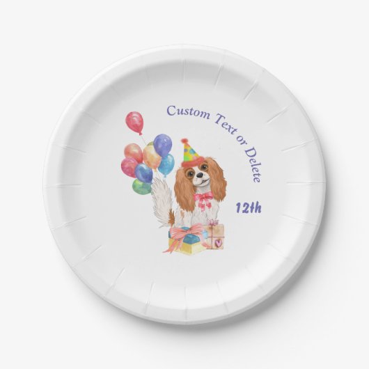 Birthday Blenheim Cavalier King Charles Spaniel Papieren Bordje (Voorkant)
