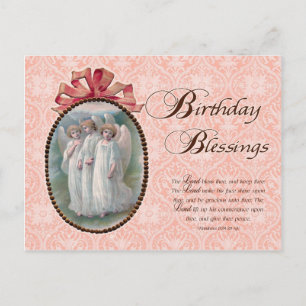 Birthday Blessings Angel  geïnspireerd Briefkaart