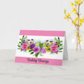 Birthday Blessings Floral Wenskaart Kaart (Gele Bloem)