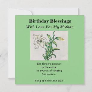 Birthday Blessings moeder Lily Flower Bible Verse