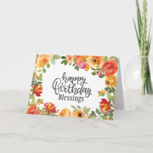 Birthday Blessings The Lord Bless You Floral Kaart