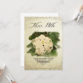 Birthday bloemen op nov.11th"Japanse slangengourd" Kaart (Voorkant / Achterkant in situ)