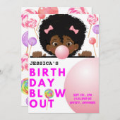 Birthday Blowout Invitation Kaart (Voorkant / Achterkant)