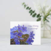 Birthday Blue African Violets Briefkaart (Staand voorkant)