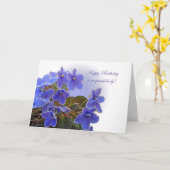 Birthday Blue African Violets Kaart (Gele Bloem)