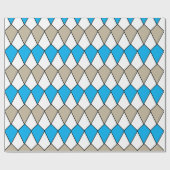 Birthday Blue Grey Diamond Pattern Cadeaupapier (Vlak)
