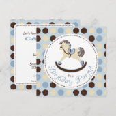 Birthday Blue Rocking Horse Kaart (Voorkant / Achterkant)